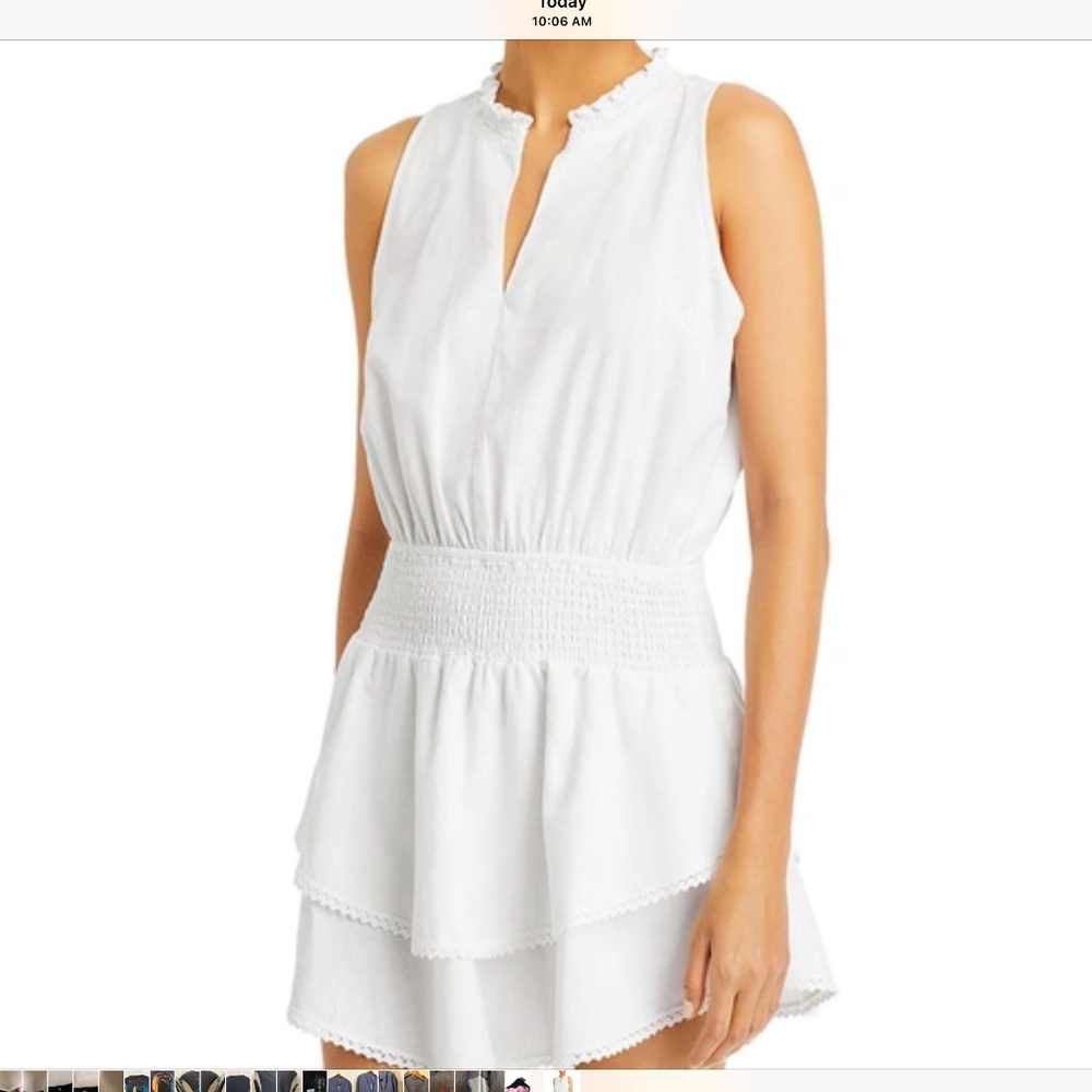Aqua White Sleeveless Mini Dress